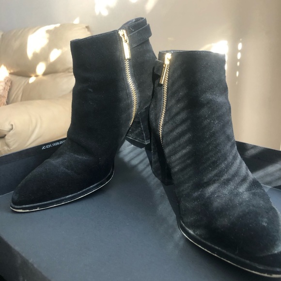 Suede gold zipper MK ankle boots - like new! - Picture 4 of 4